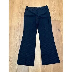Express Editor Plaid Dress Pants Size 4R Gray Black Wide Leg Trouser Career